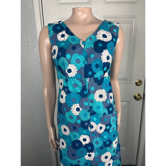 Vintage 60s 70's Eleu Hawaii Women's Dress Hawaiian Floral Retro Maxi Cotton YY4 - Picture 2 of 7
